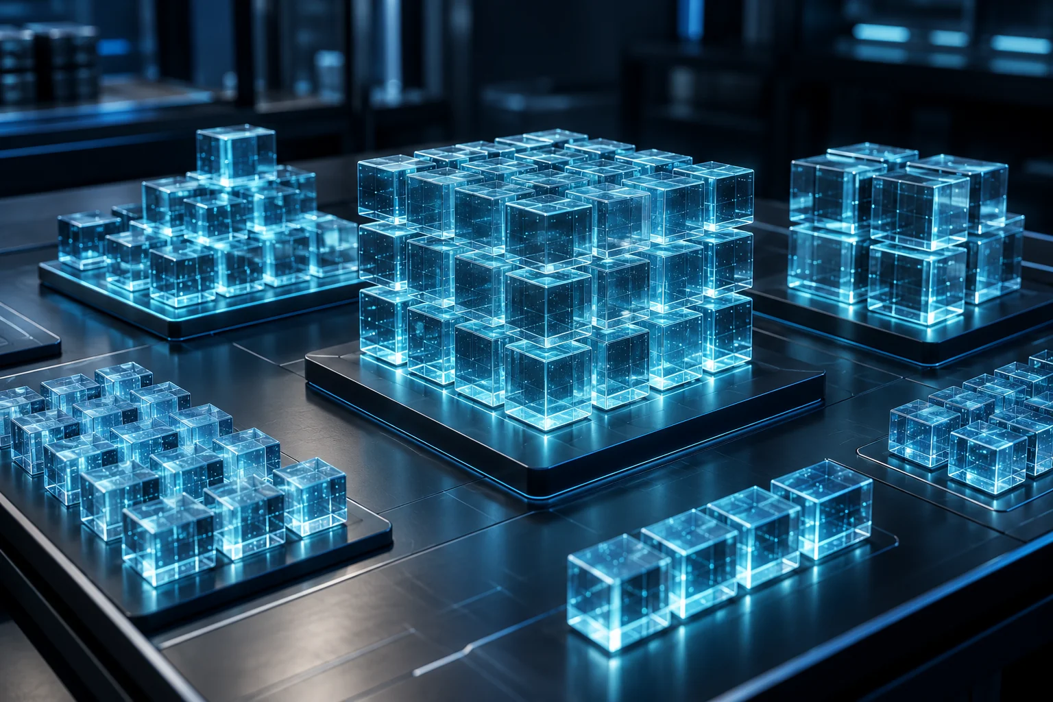 Bloques de datos ilustrativos para un laboratorio de modelos de inteligencia artificial